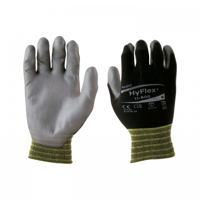 Guante Ansell Hyflex Lite Forro de Nylon CRecubrimiento de Pu GrisNegro Cal 15 T8