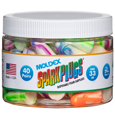 TAPON DESECHABLE MOLDEX SPARKPLUGS DE ESPUMA NRR 33 DB PQTE C40 PARES CFRASCO REUTILIZABLE