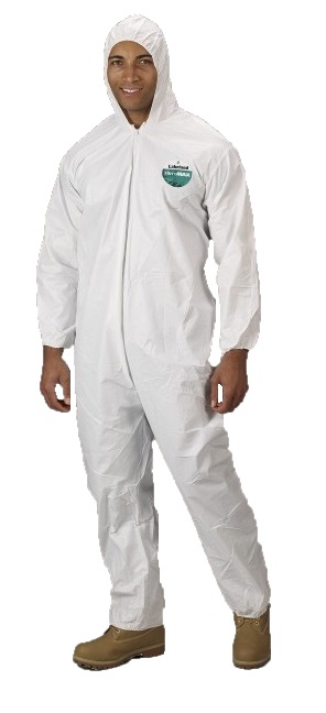 OVEROL LAKELAND MICROMAX BLANCO COSTURA COSIDA C/ELASTICO EN CAPUCHA PUNOS Y TOBILLOS T-M