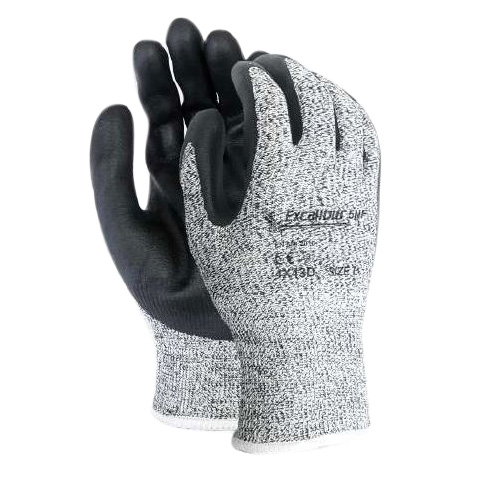 GUANTE MCR EXCALIBUR HDPEFIBRA DE VIDRIOSPANDEX C RECUBRIMIENTO EN PALMA DE NITRILO GRISNEGRO TM