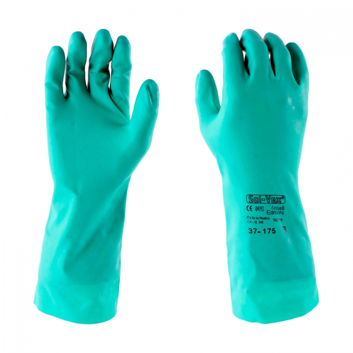 Guante Ansell SolVex Nitrilo Flocado Resistente Quim 15mil T7