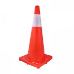 Cono HVis para Control Vehicular de Pvc Naranja 90 Cm de Altura con Cinta Reflejante 15 Cm