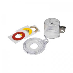 BLOQUEO BRADY P/BOTON PULSADOR DE POLICARBONATO TRANSPARENTE 2.2 X 2.9 X 2.9 IN