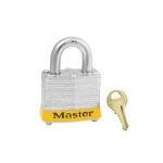 CANDADO DE SEGURIDAD MASTER LOCK DE ACERO LAMINADO AMARILLO ANCHO DE 40 MM