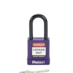 CANDADO PANDUIT PSI17088PU DE GRILLETE CORTO ACERO Y ALUMINIO NO CONDUCTOR PURPURA DE 1.58 IN X 1.77 IN