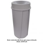 BOTE SABLON 8494GR REDONDO 80L TAPA EMBUDO GRIS