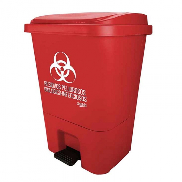 BOTE SABLON 8519RJ DE PLASTICO ROJO PARA RESIDUOS PELIGROSOS CAPACIDAD DE 17 L